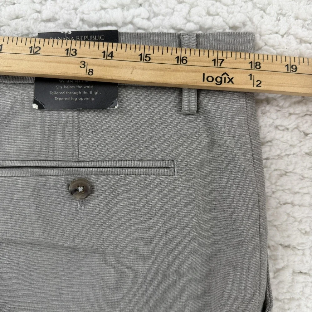Banana Republic Pants Mens 34x27 Gray Tailored Fit Wrinkle Resistant Altered NWT